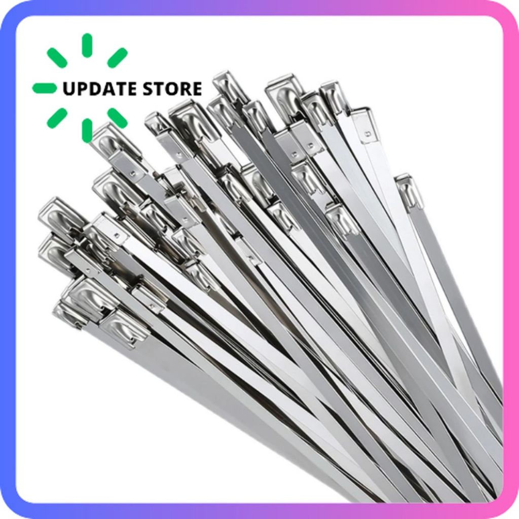 

20 Pcs Kabel Ties Stainless Steel Anti Karat Multifungsi 4.6x450mm - IF10 - Silver