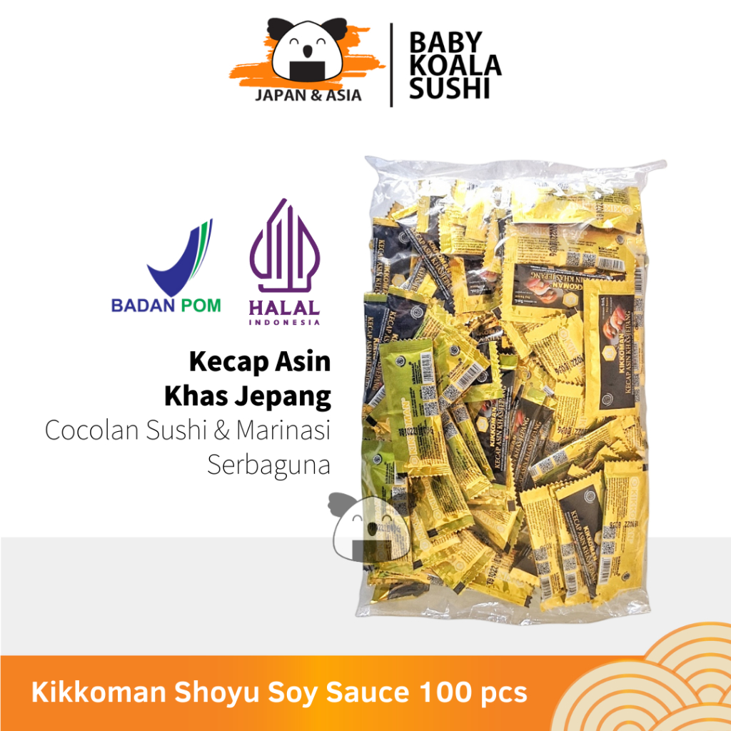 

KIKKOMAN Shoyu 5 ml X 100 Pcs Halal | All Purpose Seasoning | Kecap Asin Jepang