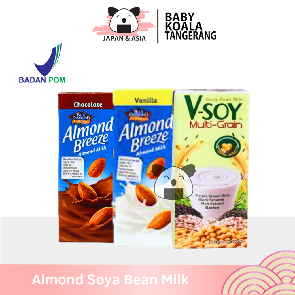 

BLUE DIAMOND Almond & V-SOY Soya Bean Milk 180 ml | MultiGrain Susu Kedelai | Coklat Vanilla -BKT