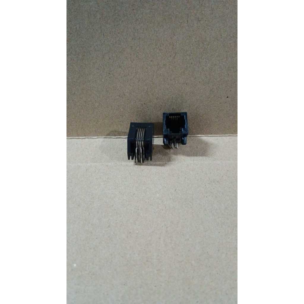 8866 socket soket telepon telpon rj11 rj 11 6pin 6p 6 pin hitam
