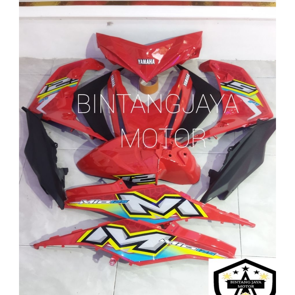 cover body Yamaha Mio M3 merah ferari fullset body halus Yamaha Mio M3 bodi fullset Mio M3 merah fer