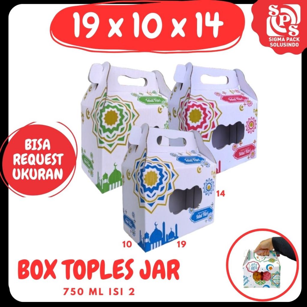 

Box Jinjing Kuker 19x10x14 Jinjing Jar (KUKER TOPLES JAR 750ml ISI 2) Box Jinjing Kardus Lebaran Idul Fitri Hampers Polos/Motif