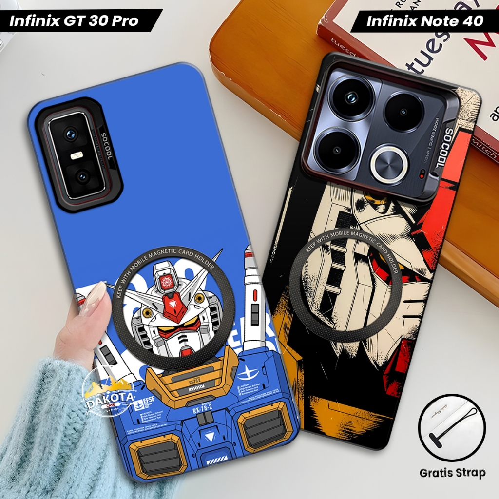 Casing Magnetic Infinix GT 30 PRO / GT 20 PRO / GT 10 PRO IMD Hologram Gambar Gundam | Casing Suppor