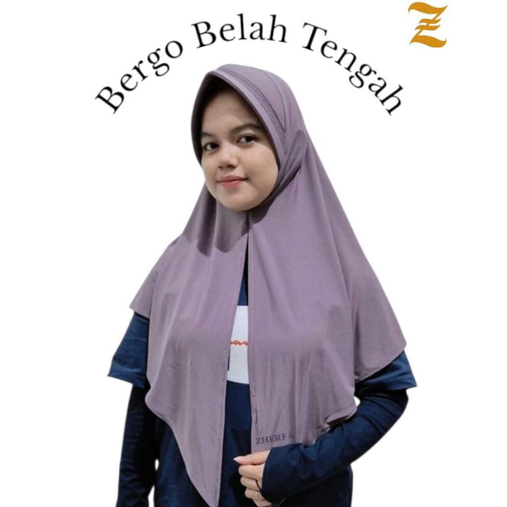 Hijab Instan Polos Belah Tengah Bergo Segitiga Daily muslimah Nutupin Dada Bahan Spandek Ori Snada
