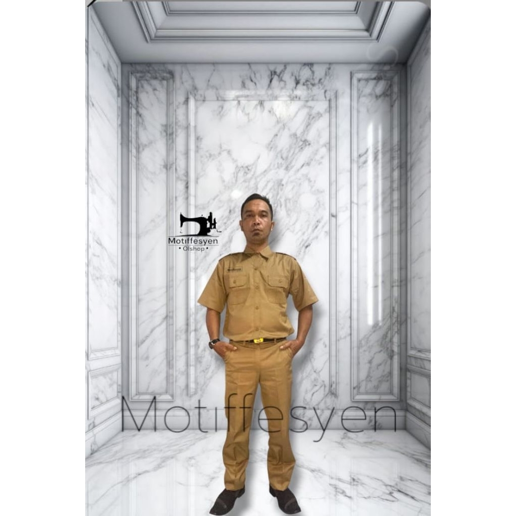 seragam pria pns/seragam ASN/setelan pria pns/seragam pria pemda tangan pendek/setelan pria warna kh
