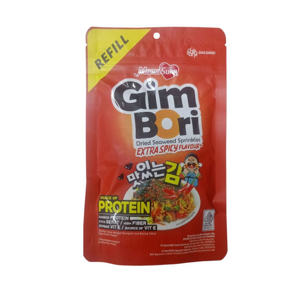 

Mamasuka Gim Bori Ekstra Pedas Spicy Bumbu Nori Tabur 50g Refill