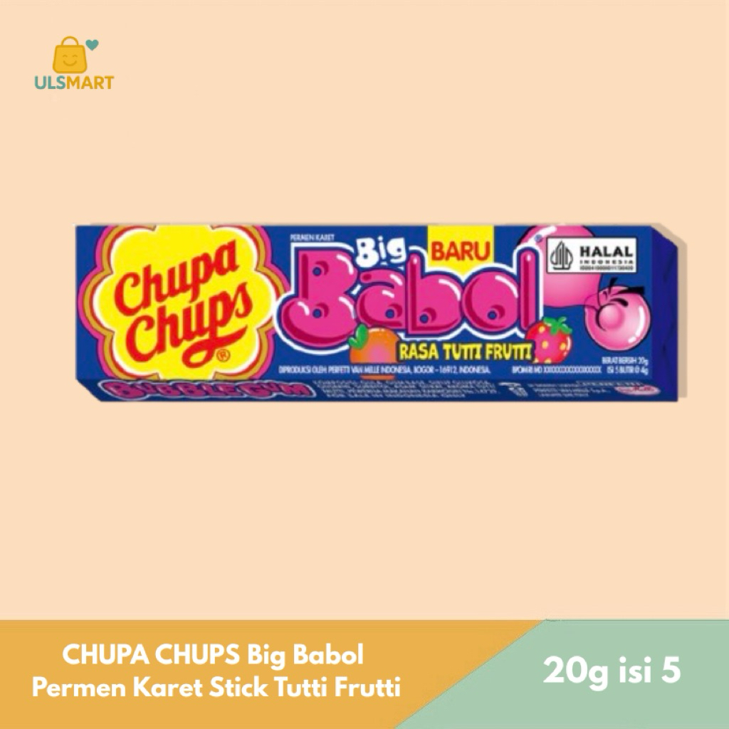 

CHUPA CHUPS Big Babol Permen Karet Stick Tutti Frutti isi 5