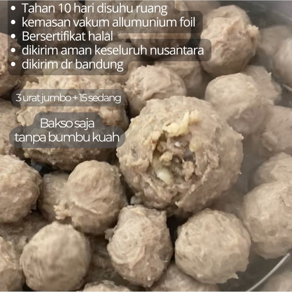 

[C2] 3 Butir Bakso Urat Besar +15 Butir Bakso Kecil+bumbu tetelan mercon