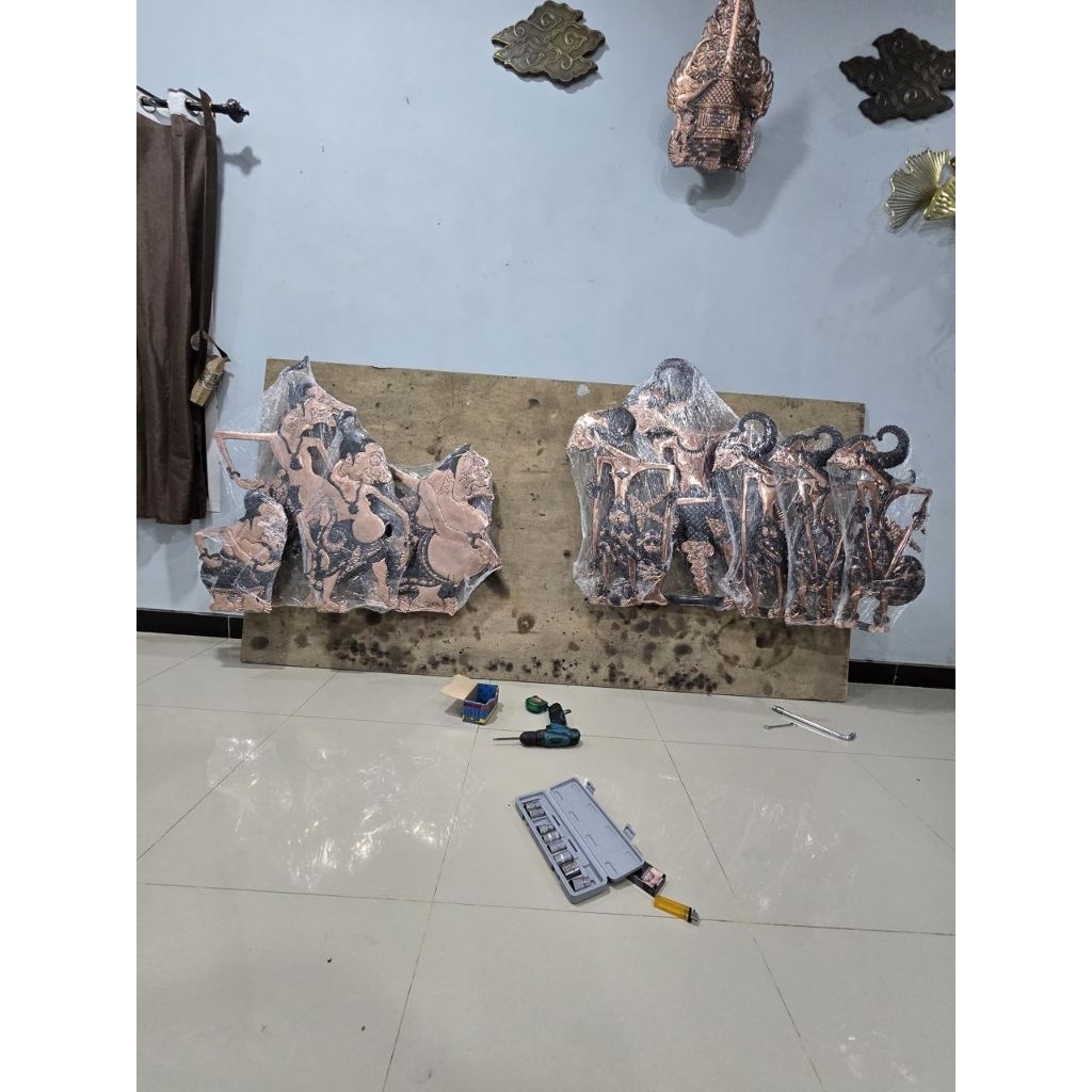 Wayang Tembaga Punokawan & Pandawa Lima | Hiasan Dinding Handmade