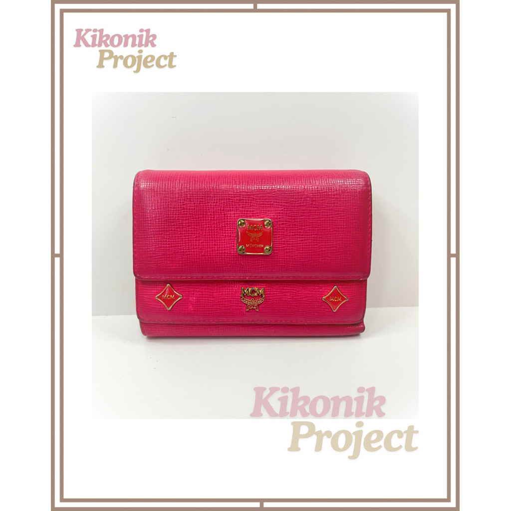 Dompet Wanita Preloved MCM Pink Fold Wallet
