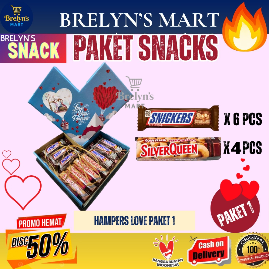 

(HAMPERS LOVE) VERSI 1 : SILVERQUEEN, DAN SNICKER MURAH