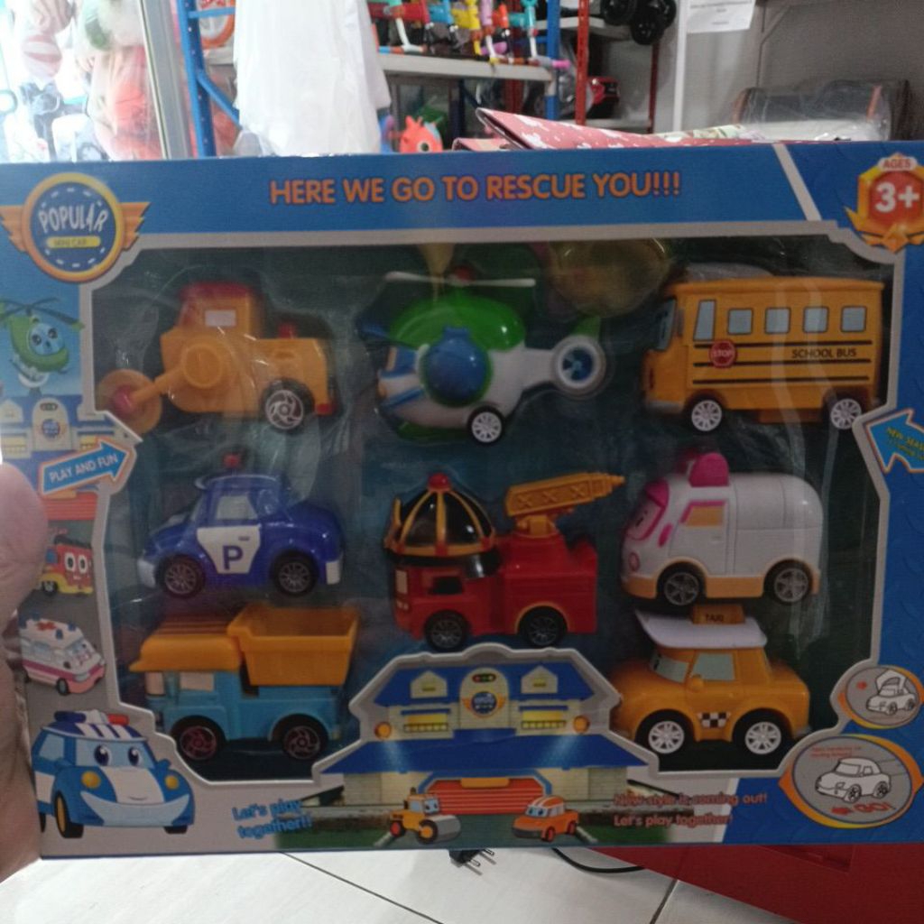 Mainan anak Robot Car Poli isi 8pcs