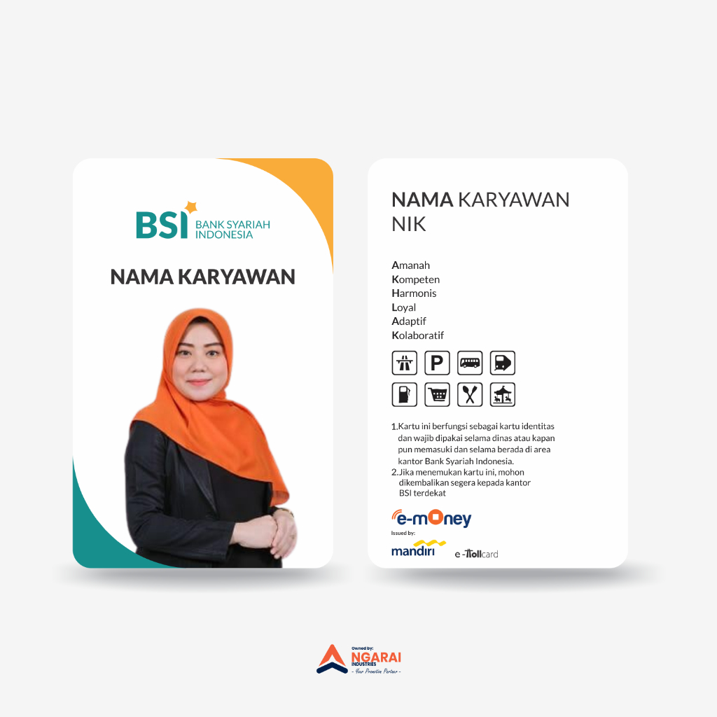 PRE ORDER Ngarai Custom ID Card E-Money BSI Bank Syariah Indonesia