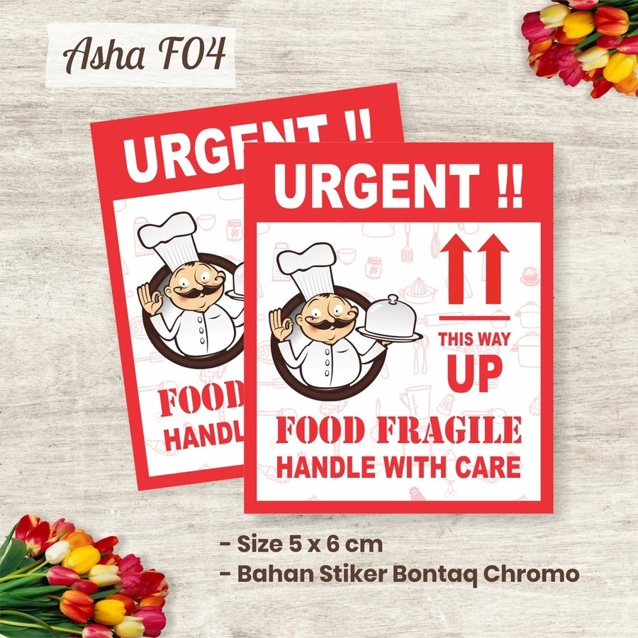 

STICKER FRAGILE MAKANAN READY STOCK - FRAGILE ANTI AIR - STIKER FOOD DELIVERY ASHA F04