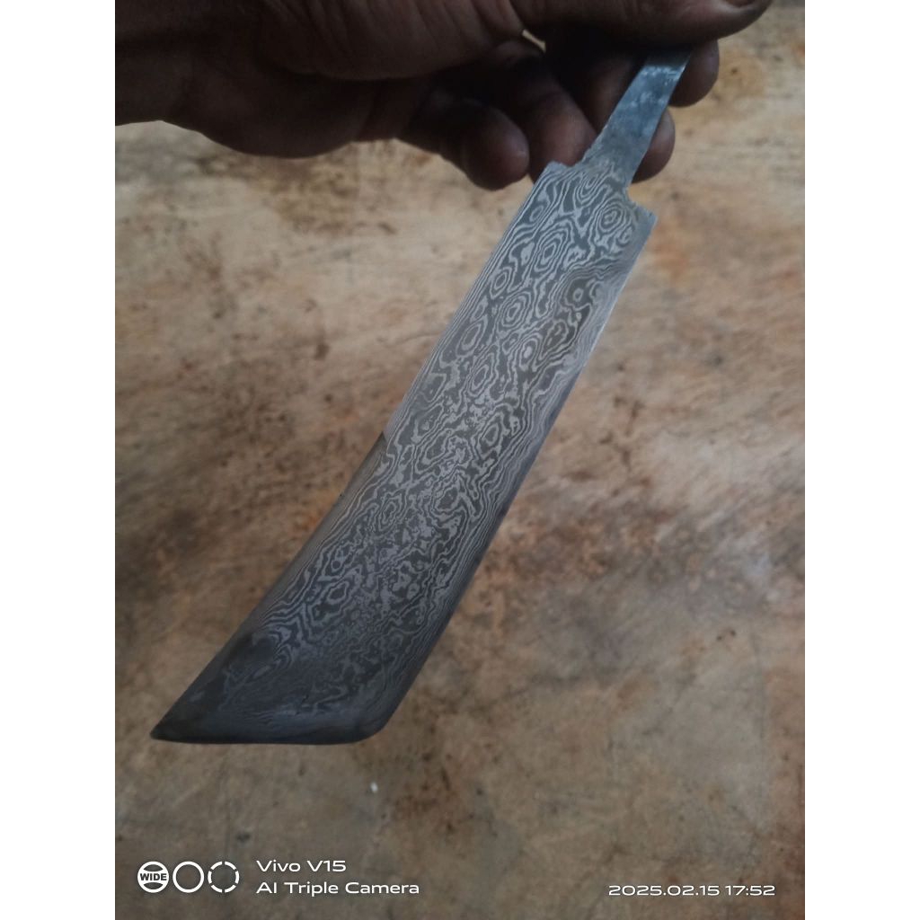Blank Pisau Pamor Damascus / Balik Mipih