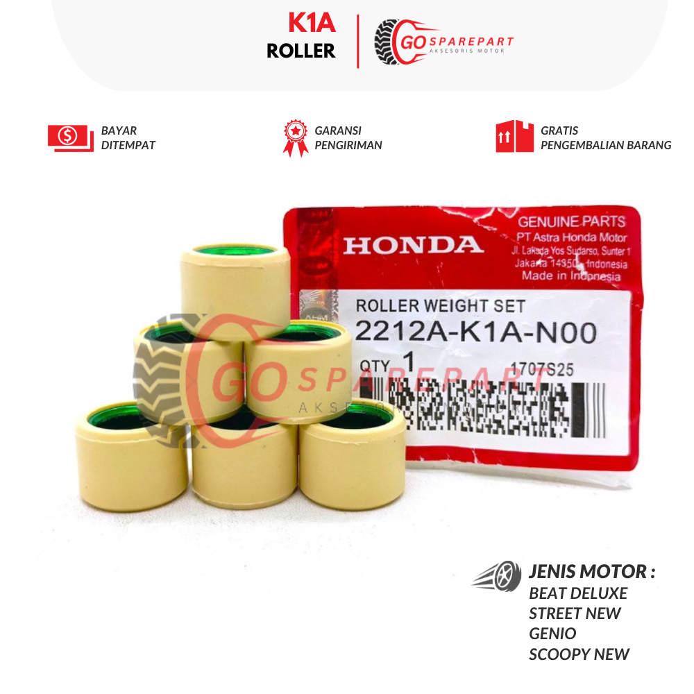 K1A ROLLER MOTOR HONDA BEAT / ROLLER VARIATOR MOTOR GENIO / ROLLER WEIGHT SCOOPY / ROLLER / SUKU CAD