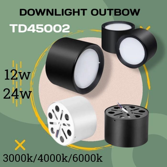 WELITE LAMPU LED DOWNLIGHT OUTBOW 12W 24W 12WATT 24WATT HITAM/PUTIH LAMPU PLAFON OB TEMPEL LED WE-LI