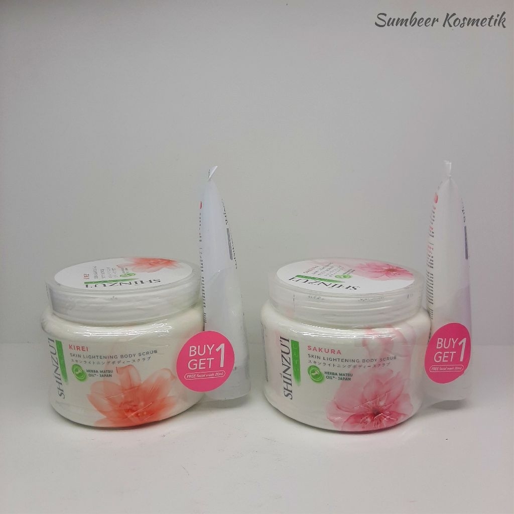 Beli 1 Gratis 1.. Shinzui Skin Lightening Body Scrub 200g Free Facial Wash 20ml