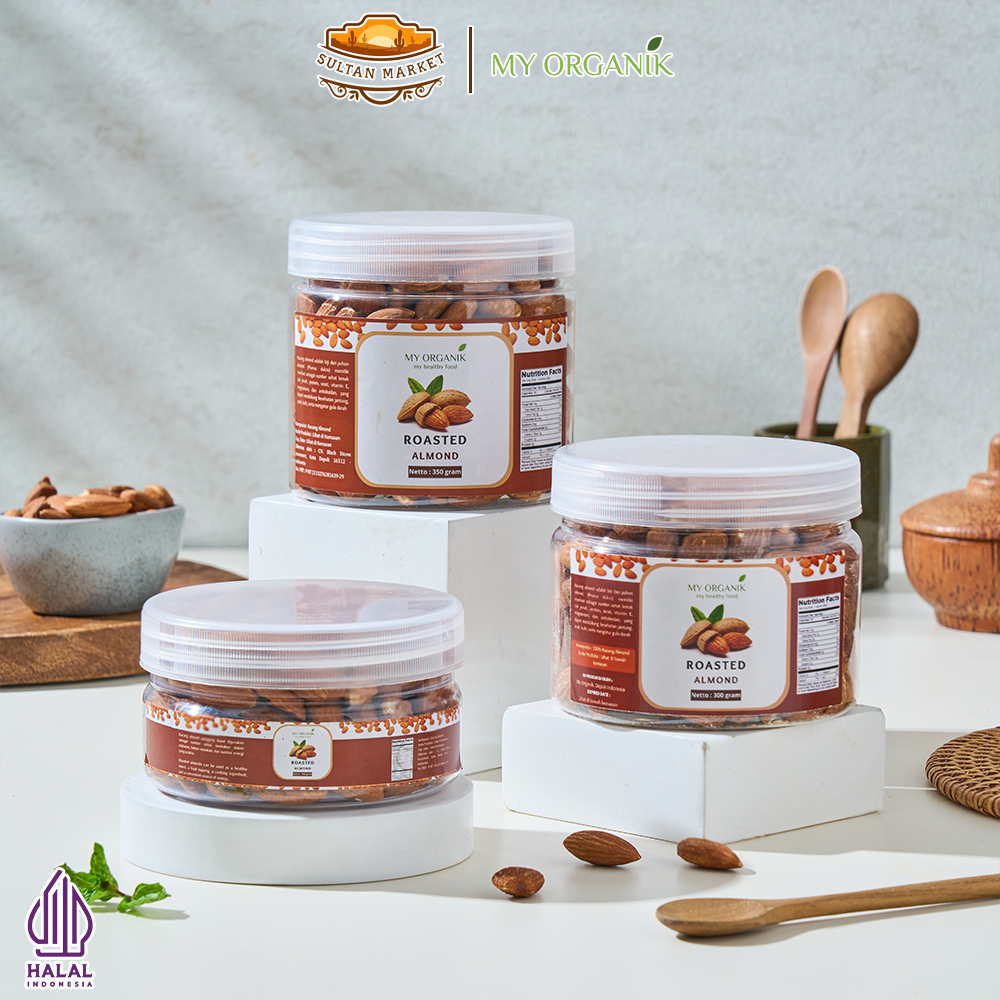 

My Organik Kacang Almond Panggang Kupas Premium Organik Roasted Almond Original Natural