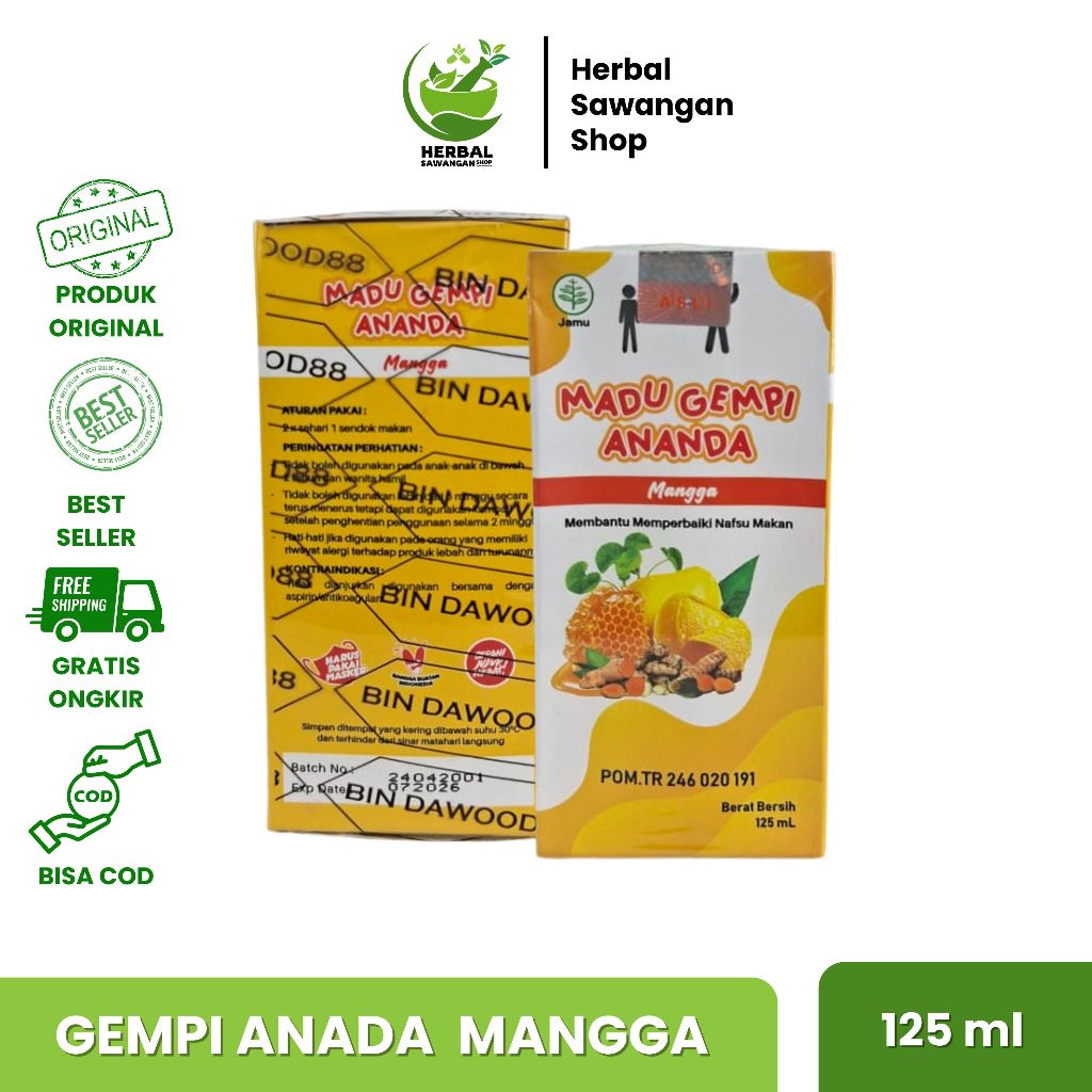 

Syrup Herbal Gemuk Badan ANANDA Mangga 125ml, Bin Dawood