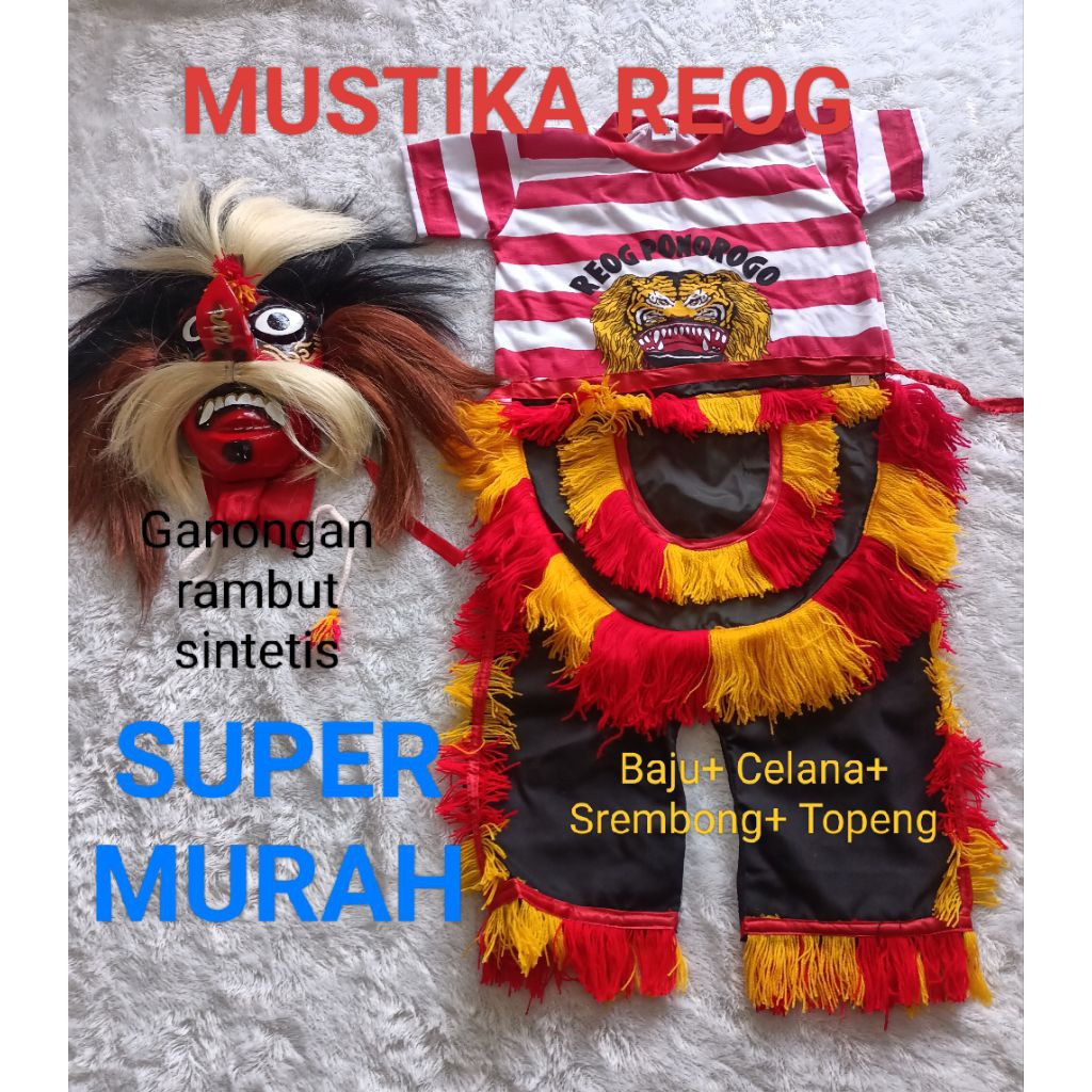 PAKET BAJU REOG DAN GANONGAN, PAKET BAJU GANONG, PAKET BAJU JARANAN DAN GANONG, BAJU REOG ANAK, BAJU