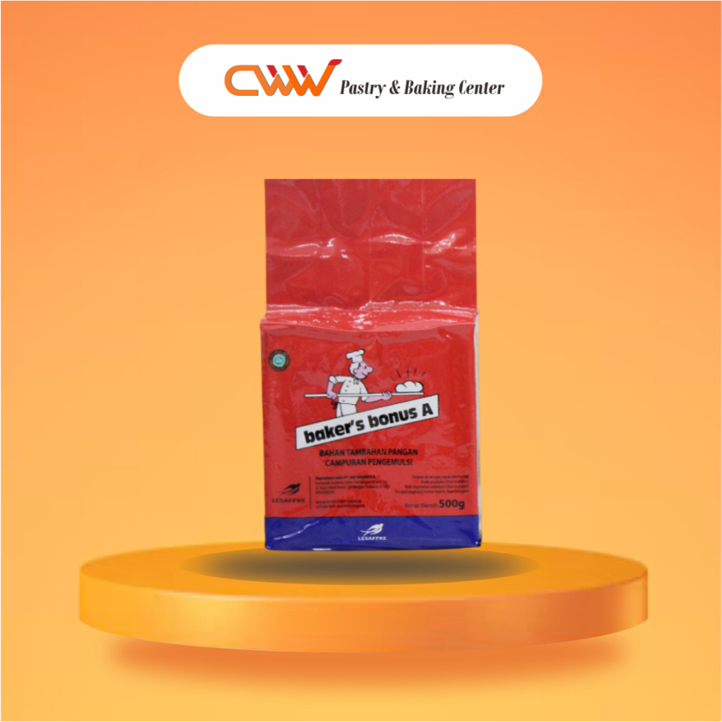 

Lessafre Baker's Bonus A Bread Improver 500g Pengemulsi Pelembut Pengembang Adonan Kue Cake Roti