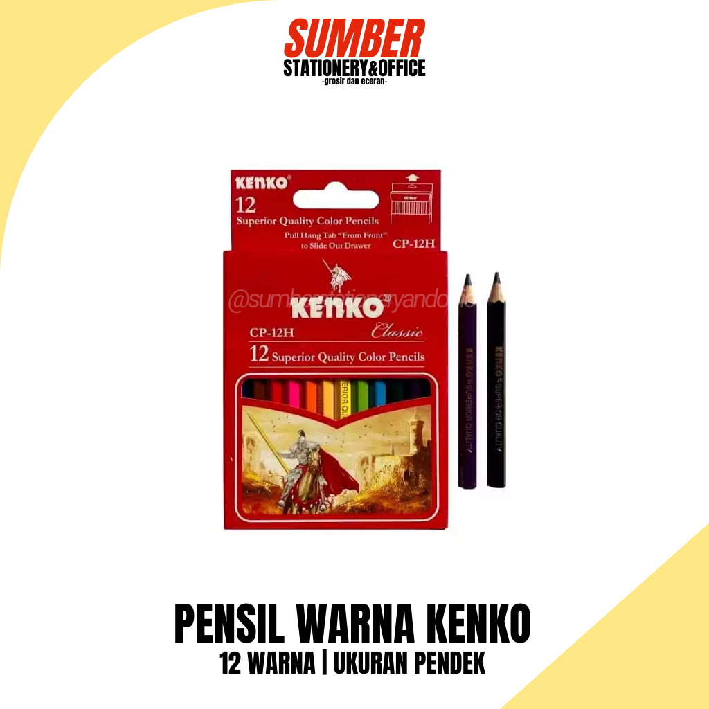 

Pensil Warna Kenko Pendek 12 Warna (CP-12H) - Untuk Anak & Drawing Dasar [1 Pack]