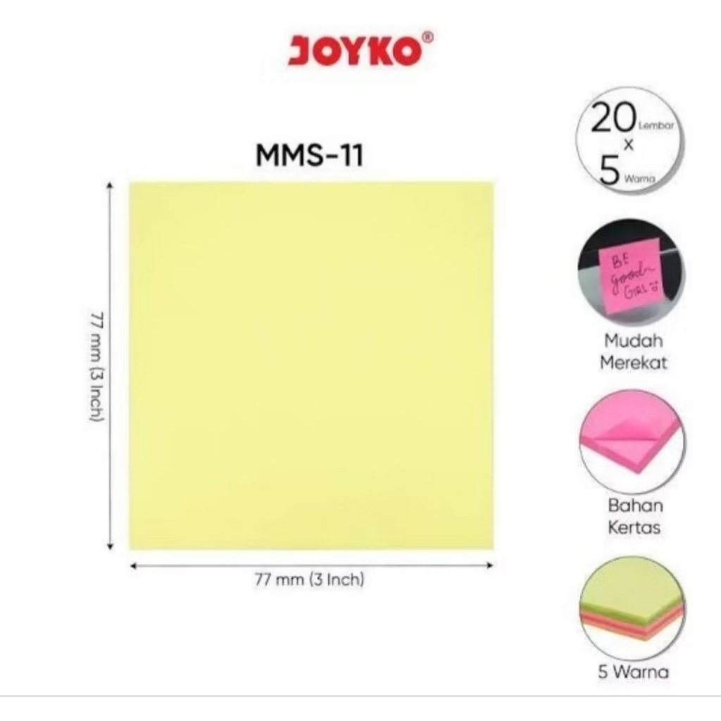 

MEMO STICK MMS 11 JOYKO / STICKY NOTE JOYKO MMS-11 / KERTAS MEMO / MEMO TEMPEL