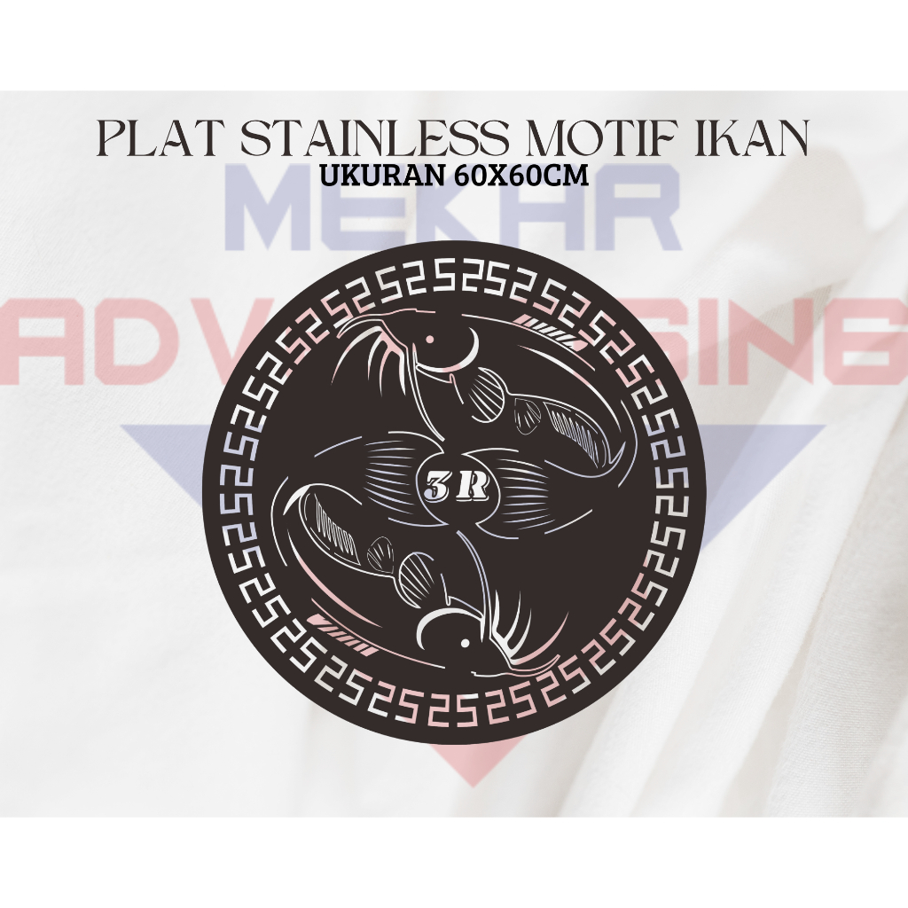 PAGAR PLAT STAINLESS / ORNAMEN STAINLESS TEBAL 1MM MOTIF IKAN