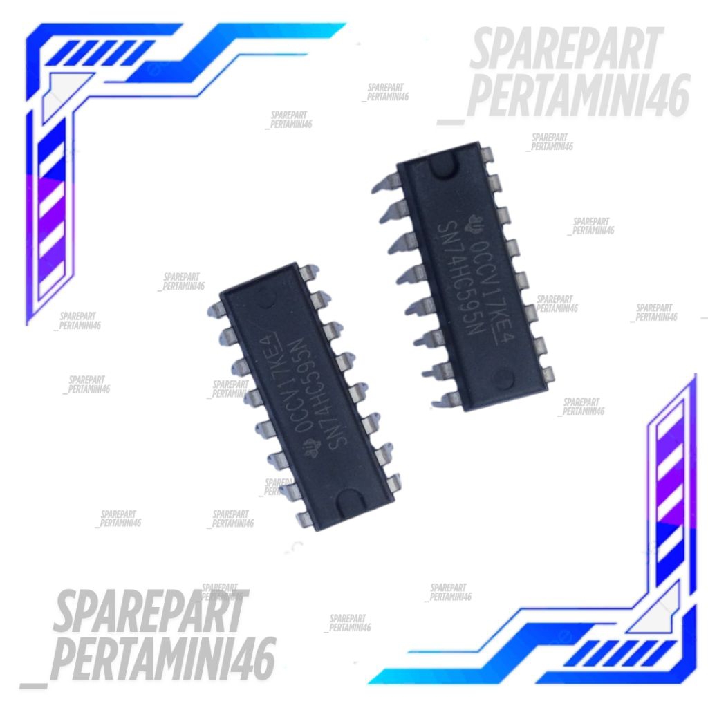 Ic SN74HC595N Original Texas Display Layar Segmen 7 Pom Mini Digital Pertamini