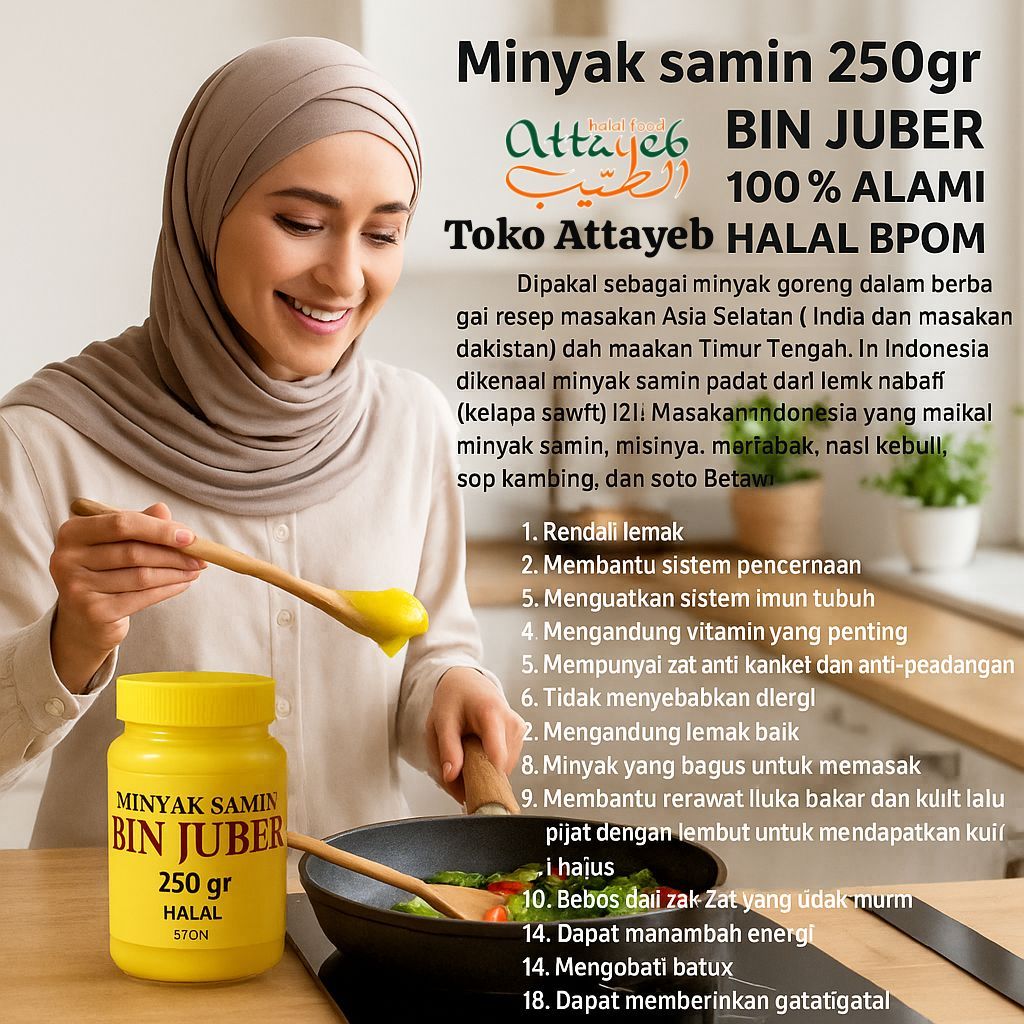 

Minyak Samin Bin Juber 250gr Minyak Nabati Dijamin 100 % Halal BPOM dan Banyak Manfaat untuk Kesehatan