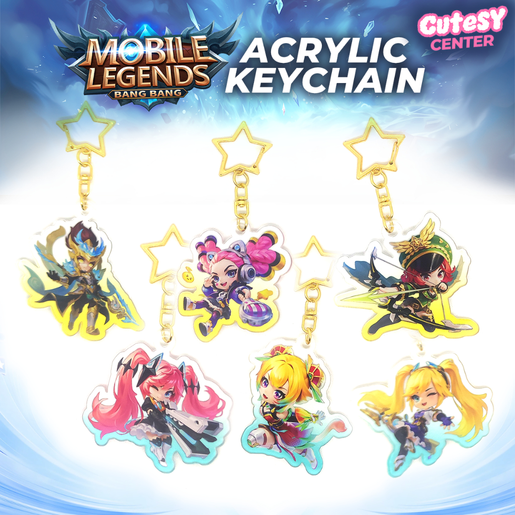 CUTESY CENTER - Mobile Legends Heroes Chibi Keychain (Zilong, Wanwan, Lylia, Miya, Layla) | Acrylic 