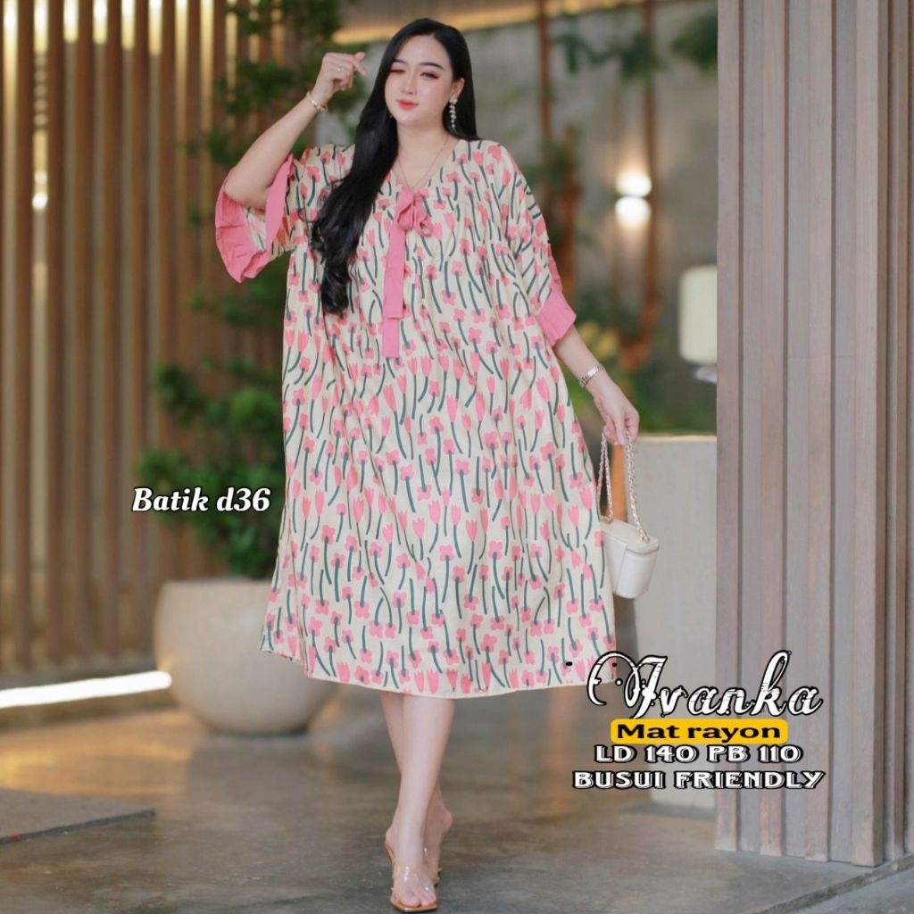(Jessa ) Daster Ivanka ld 140  rayon halus busui friendly Jumbo Baju Tidur santai Wanita Ibu ibu rem