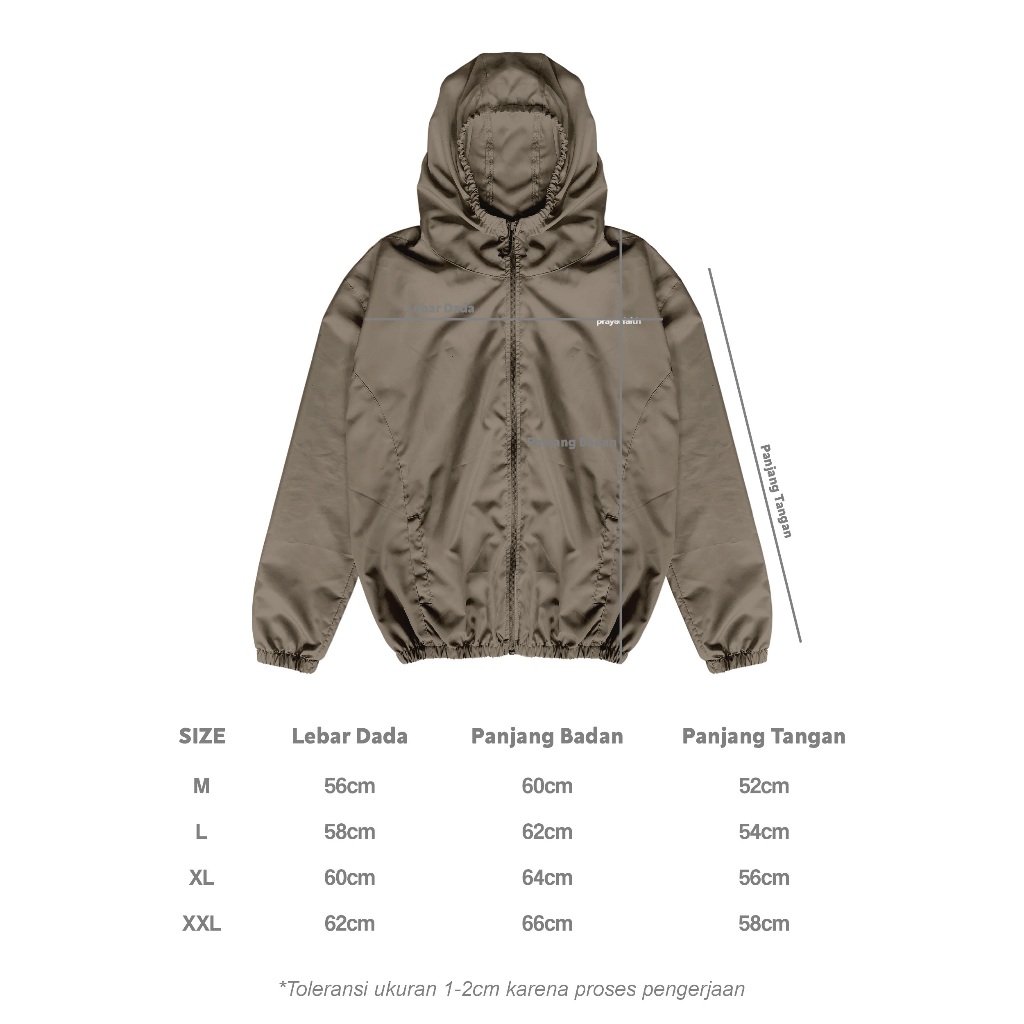 termurah prayerfaith - jacket parasut pria waterproof hoodie jumbo outdoor keren