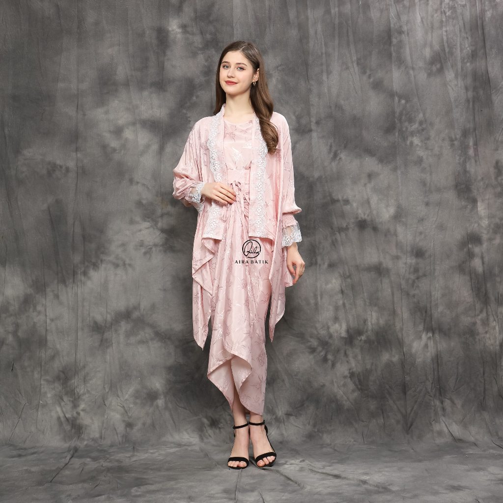 AIRA BATIK -  Laura One Set Free Obi Belt Babyfly Premium Kasual Formal Elegan