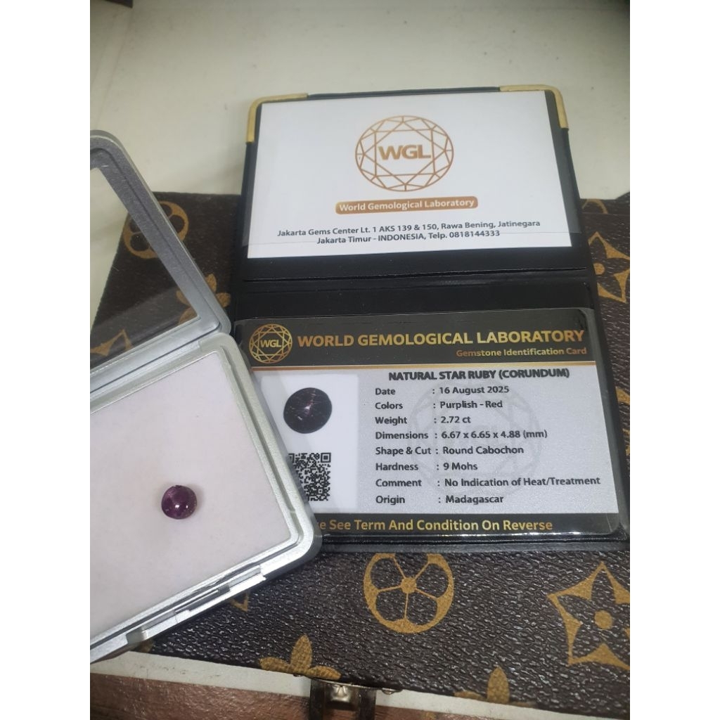 NATURAL RUBY STAR NO HEATED MEMO WGL STAR JOS