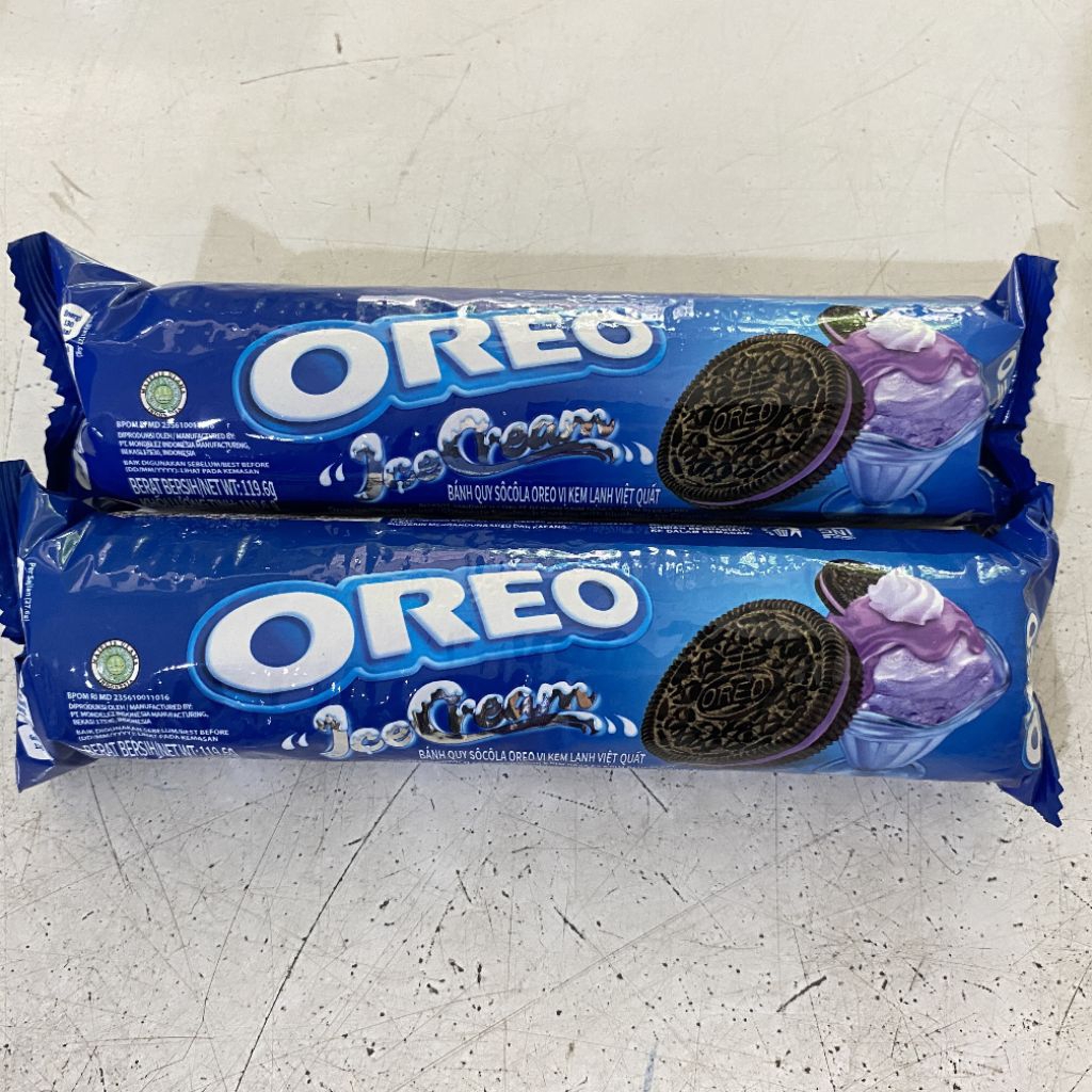 

Oreo roll ice cream blueberry 119.6 gram | oreo ice cream blueberry