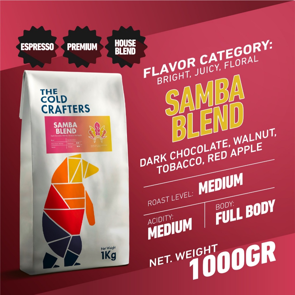 

Samba Blend Arabica Coffee Arabika Biji Kopi Bubuk Grade 1 1000g