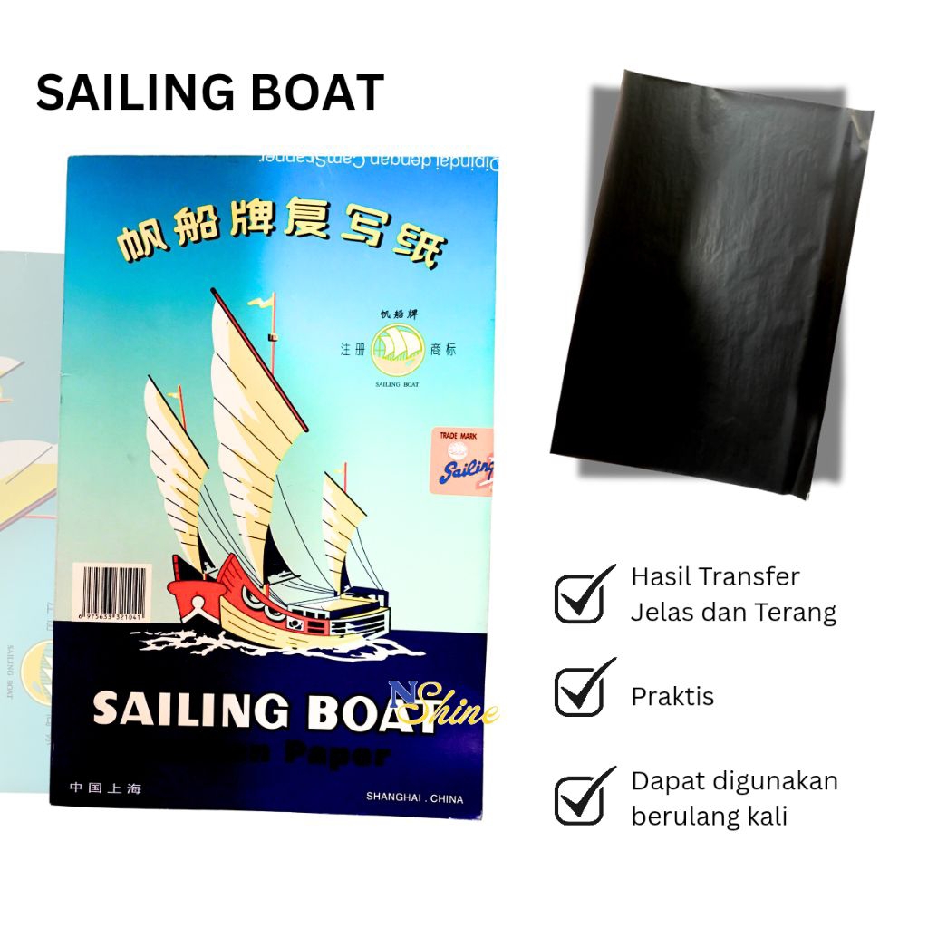 

Kertas Karbon Jiplak Sailing Boat ORI Single side isi 10 lembar
