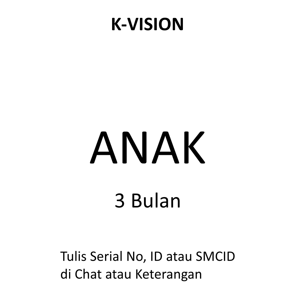 K-VISION PAKET ANAK 3 BULAN