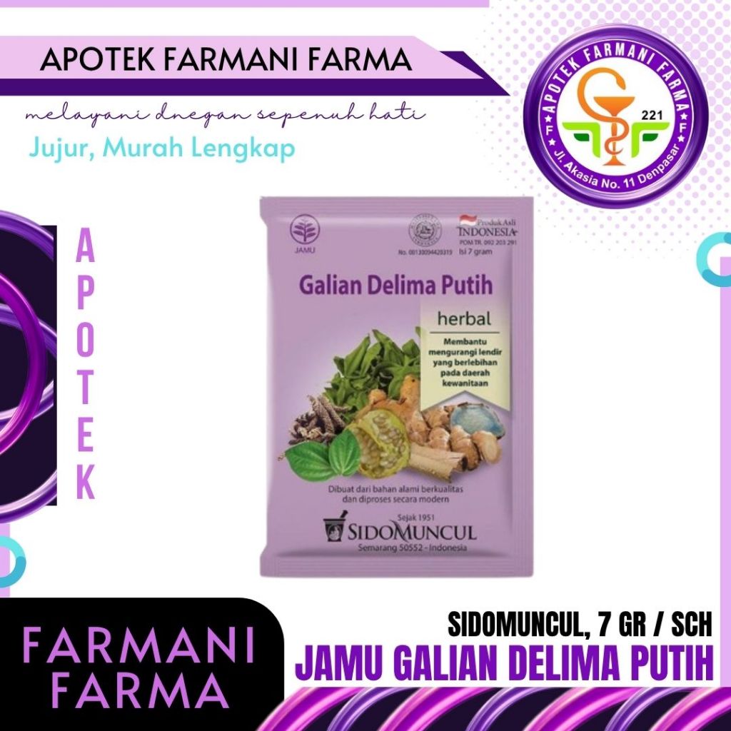 

JAMU SIDOMUNCUL GALIAN DELIMA 1 SACHET / AREA KEWANITAAN/ LENDIR BERLEBIH