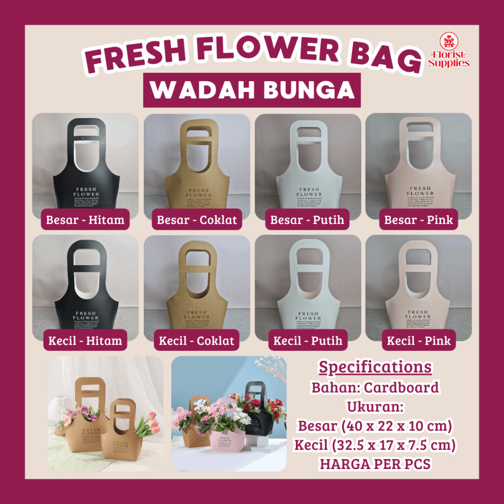 

Kotak Bunga Tenteng/ Bucket Bloom Box/ Flower Box Tenteng/ Fresh Flower Bag/ Wadah Bunga/ Tas Bunga