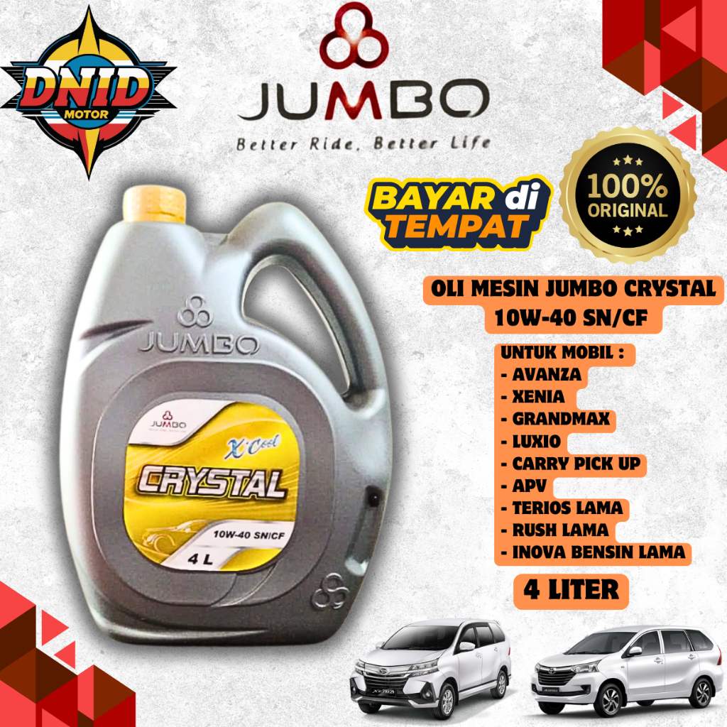 OLI MESIN UNTUK MOBIL APV / GRAND MAX / XENIA / CARRY PICK UP / LUXIO / AVANZA OLI JUMBO CRYSTAL 10W