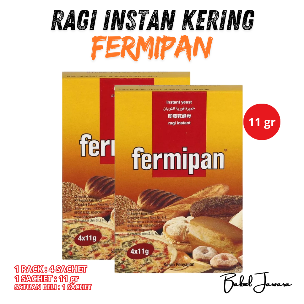 

( 1 PCS 11 gr ) FERMIPAN RAGI INSTANT KERING / DRY YEAST / PENGEMBANG ADONAN ROTI