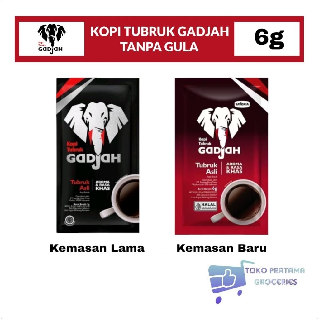 

KOPI TUBRUK GADJAH ASLI TANPA GULA 1 RENCENG 6gr x 10 Sachet