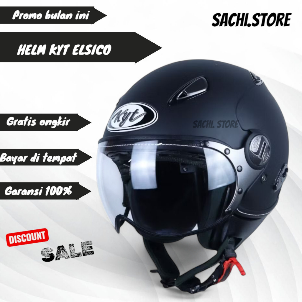 HELM KYT ELSICO HITAM DOFT ORIGINAL SNI | HELM KYT RETRO