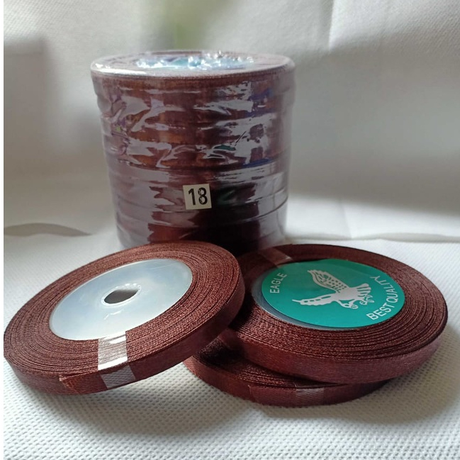 

Pita satin Murah warna coklat Tua 1/4 inchi Per Roll pita kado pita bucket bunga pita premium