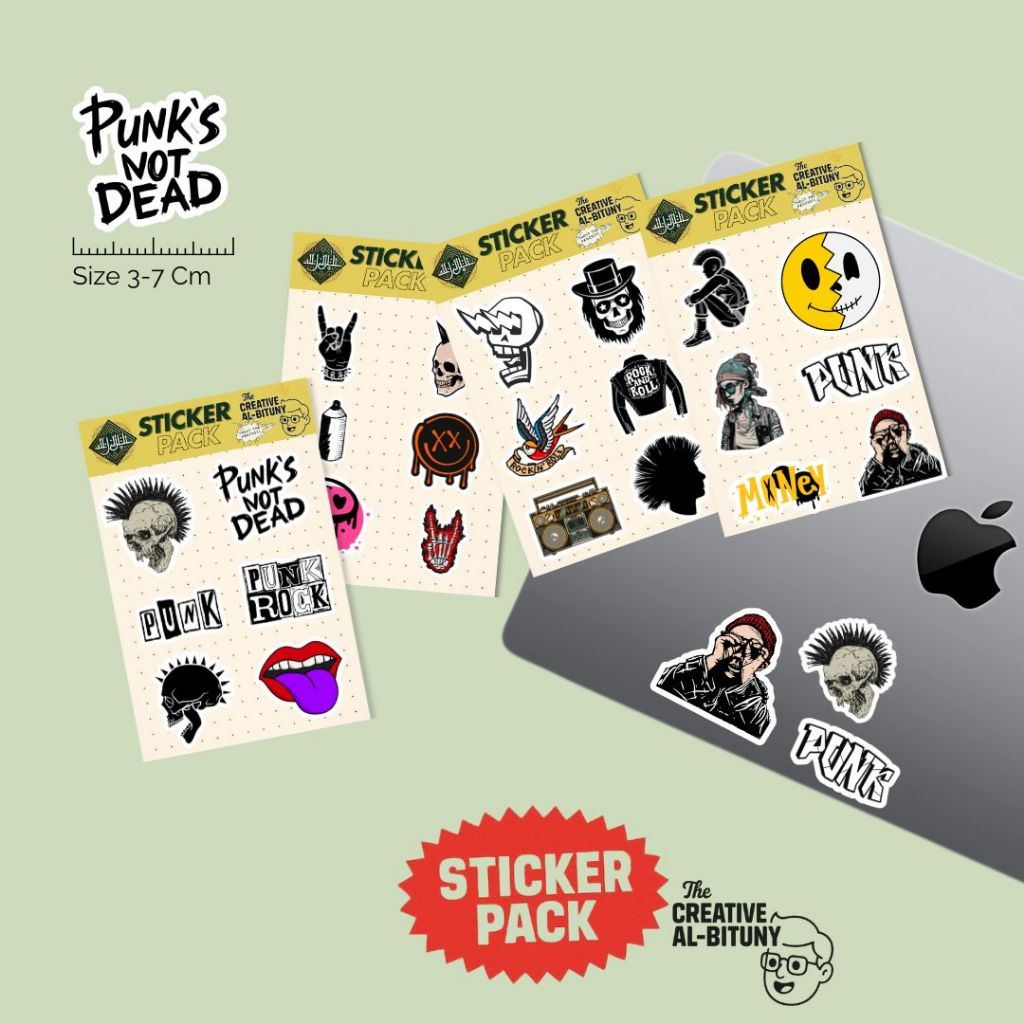 

Sticker Pack - Punk's Not Dead - Aesthetic Punk Rock Grunge Stiker Pack Vol 1