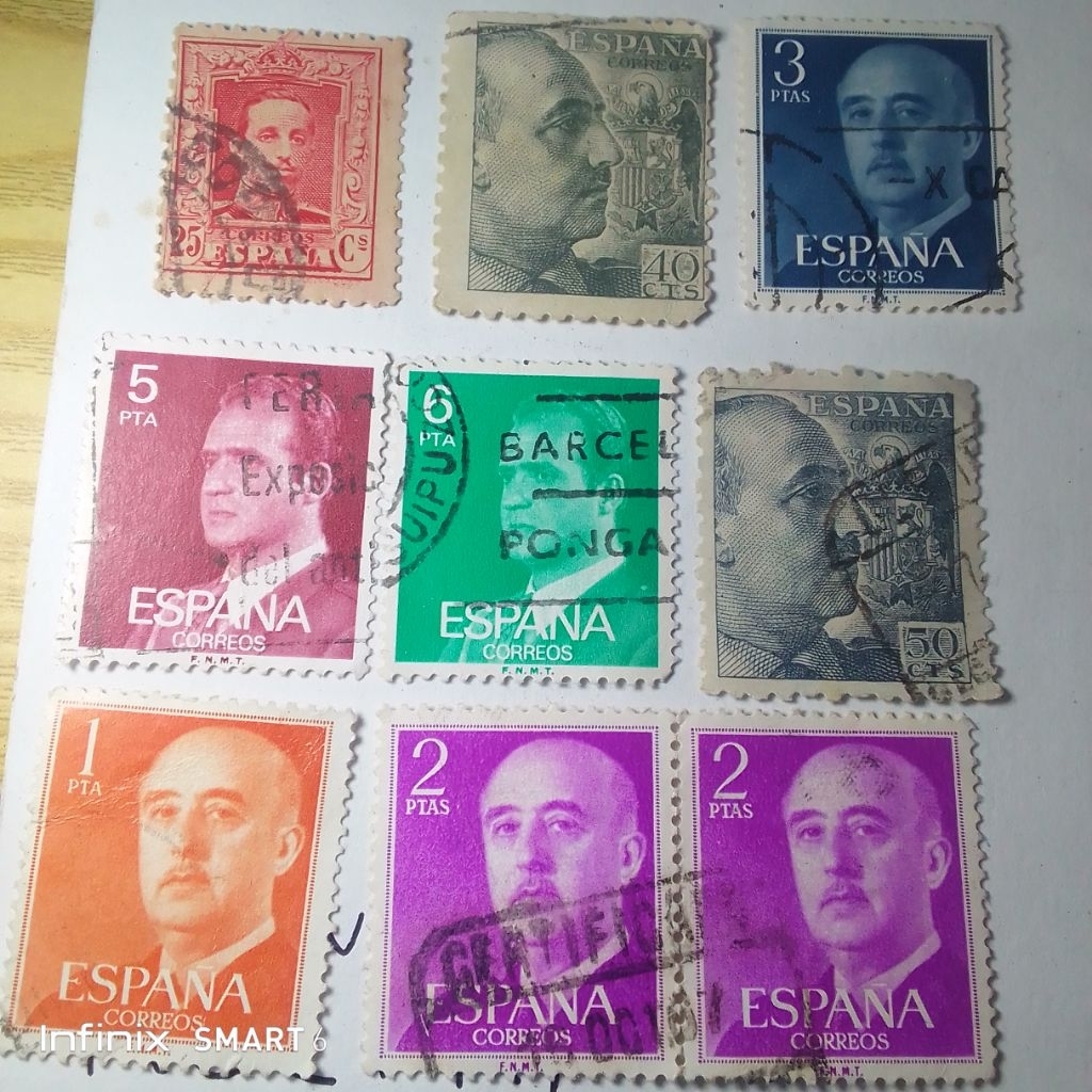 

koleksi perangko prangko lama espana sepaket 9pcs