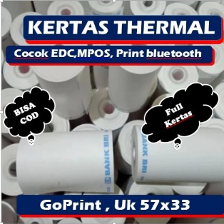 

10 Roll KERTAS BRILink Uk. 57x 33 (Panjang 12 Meter) Merk GOPrint